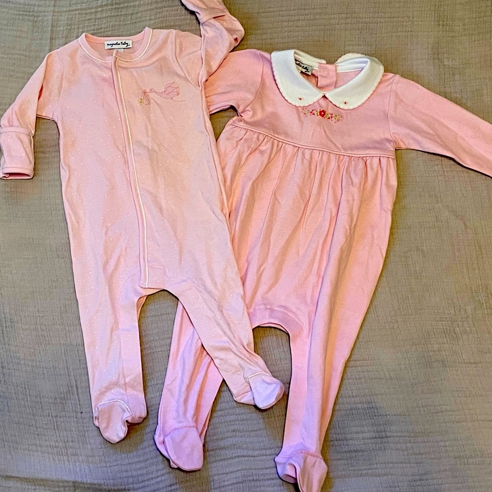 Baby girl footies set of 2